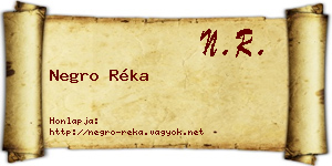 Negro Réka névjegykártya